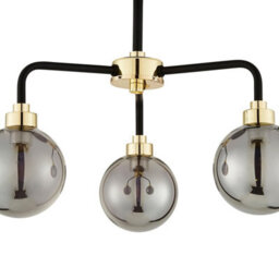 First Choice Lighting Set Of 2 Black Paint And Smoked Glass 3 Lights - thumbnail 5