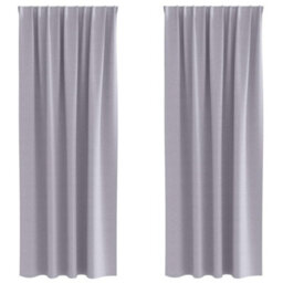 Berkfield Modern Curtains With Curtains 2 Pcs Metal Grey 260 X 140 Cm Polyester