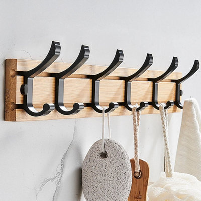 6 Hooks Over The Door Hanger Clothes Coat Jacket Rack Towel Wall Holder Storage - image 1