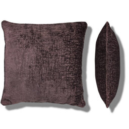 Homespace Direct Ltd Belmont Cushions With Covers Set Of 2 Chenille Texture Filled Square Cushion Decorative 55X55Cm Aubergine - thumbnail 5