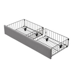 Abrihome Velvet Upholstered Double Bed With Storage, Headboard & Slats, 135X190Cm, Grey - No Mattress - thumbnail 2