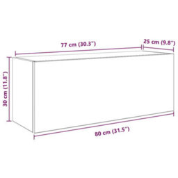 Vidaxl Bathroom Wall Cabinet White 80X25X30 Cm Engineered Wood - thumbnail 3