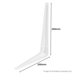 Neptune White Metal Steel Shelf Wall Brackets 200mm X 250mm - 4 Pack - thumbnail 2