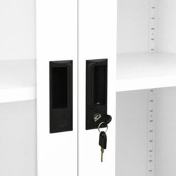 Vidaxl Office Cabinet White 90X40X180 Cm Steel And Tempered Glass - thumbnail 7