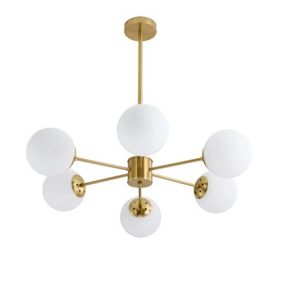 Living And Home Gold 6-Head Modern Sputnik Chandelier Pendant Light - image 1