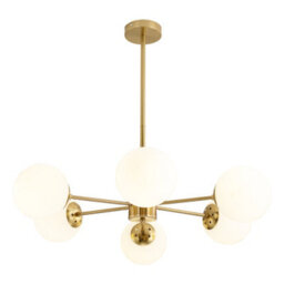 Living And Home Gold 6-Head Modern Sputnik Chandelier Pendant Light - thumbnail 2