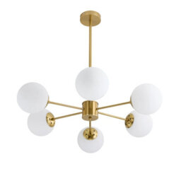 Living And Home Gold 6-Head Modern Sputnik Chandelier Pendant Light - thumbnail 1