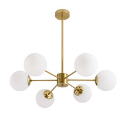 Living And Home Gold 6-Head Modern Sputnik Chandelier Pendant Light - thumbnail 4