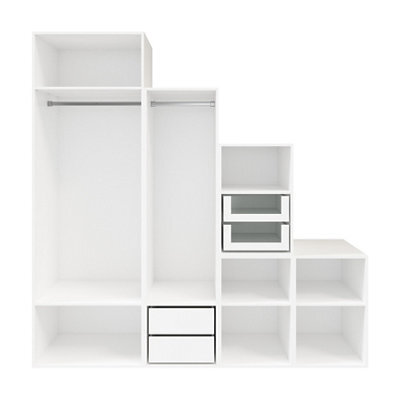 GoodHome Atomia Freestanding White Chipboard Wardrobe, Clothing & Shoes Organiser (H)2250mm (W)750mm (D)580mm - image 1