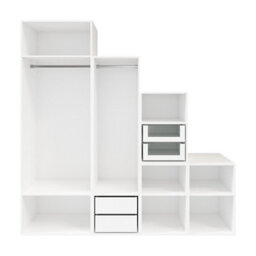 GoodHome Atomia Freestanding White Chipboard Wardrobe, Clothing & Shoes Organiser (H)2250mm (W)750mm (D)580mm - thumbnail 1