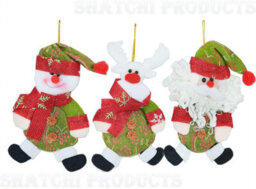 Shatchi 3 Handmade Novelty Christmas Tree Hanging Xmas Home Decor Stocking Fillers - thumbnail 3