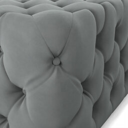 Living And Home Grey Velvet Square Footstool Ottoman With Sponge Cushioning, Ideal For Living Room, Bedroom Or Study - thumbnail 7