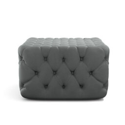 Living And Home Grey Velvet Square Footstool Ottoman With Sponge Cushioning, Ideal For Living Room, Bedroom Or Study - thumbnail 4