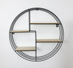 Spot On Dealz Black Metal Round Floating Shelf 4 Shelves Wall Mounted Multi-Section - thumbnail 3