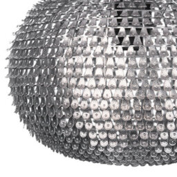Wyld And Coco Novaglow Pendant Lamp - Silver Globe With Copper Scale Plates, Adjustable Height, Large Statement Pendant - thumbnail 5