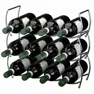 Geezy 3 Tier Stackable Stainless Steel Wine Storage Display Rack Holder 12 Bottles - image 1