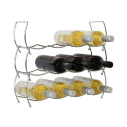 Geezy 3 Tier Stackable Stainless Steel Wine Storage Display Rack Holder 12 Bottles - thumbnail 3