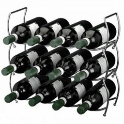Geezy 3 Tier Stackable Stainless Steel Wine Storage Display Rack Holder 12 Bottles