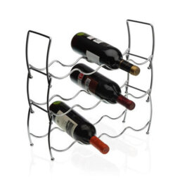 Geezy 3 Tier Stackable Stainless Steel Wine Storage Display Rack Holder 12 Bottles - thumbnail 2
