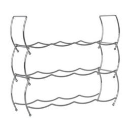 Geezy 3 Tier Stackable Stainless Steel Wine Storage Display Rack Holder 12 Bottles - thumbnail 6