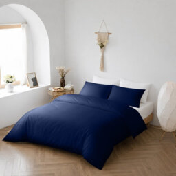 Bedlooms Navy Cotton Duvet Cover Set, Breathable & Anti-Allergic Bedding Pack, Double 200X200Cm - thumbnail 7