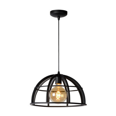 Lucide Dikra Modern Pendant Light 40Cm - 1Xe27 - Black - image 1