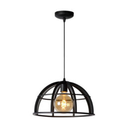 Lucide Dikra Modern Pendant Light 40Cm - 1Xe27 - Black - thumbnail 2