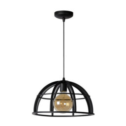Lucide Dikra Modern Pendant Light 40Cm - 1Xe27 - Black - thumbnail 3