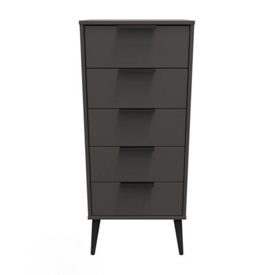 Fuji 5 Drawer Tallboy In Graphite (Ready Assembled) - image 1