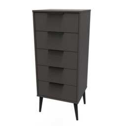 Fuji 5 Drawer Tallboy In Graphite (Ready Assembled) - thumbnail 3