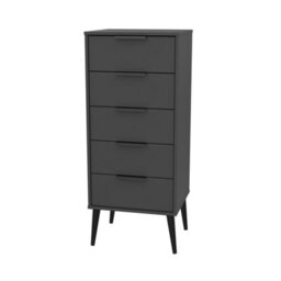 Fuji 5 Drawer Tallboy In Graphite (Ready Assembled) - thumbnail 6