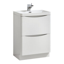 Plum&clay Eden Gloss White Floorstanding Vanity Unit With Resin Basin (W)600mm - thumbnail 1
