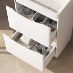 Plum&clay Eden Gloss White Floorstanding Vanity Unit With Resin Basin (W)600mm - thumbnail 3