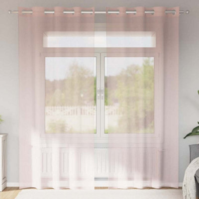 Berkfield Voile Curtains With Grommets 2 Pcs Light Pink 140X245 Cm - image 1