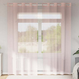 Berkfield Voile Curtains With Grommets 2 Pcs Light Pink 140X245 Cm