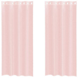 Berkfield Voile Curtains With Grommets 2 Pcs Light Pink 140X245 Cm - thumbnail 2