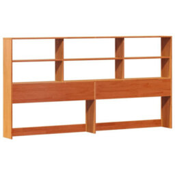 Berkfield Bookcase Bed Without Mattress Wax Brown 180X200 Cm Super King Solid Wood Pine - thumbnail 7