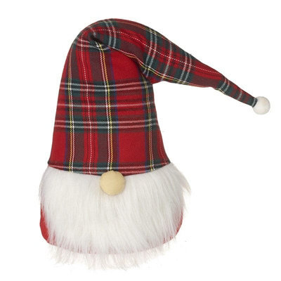 Heaven Sends Christmas Tartan Hat Gonk Decoration - 25 Cm Festive Tartan Plaid Hat Indoor Tabletop Ornament