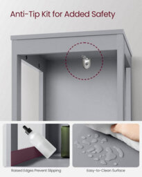 Songmics Bathroom Tall Cabinet, Freestanding Bathroom Storage Cabinet, Narrow Storage Unit, With Drawers, 3 Open Shelves, Dove Gray - thumbnail 5