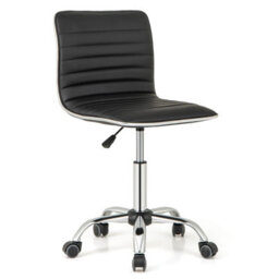 Costway Task Chair Adjustable Office Chair W/ Swivel Seat & Wheels-Black - thumbnail 1