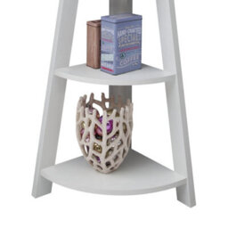 5 Tier Bookcase Corner Ladder Open Wall Unit Shelving Organiser Living White - thumbnail 5