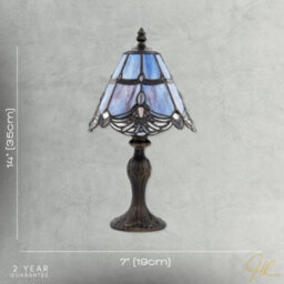 Happy Homewares Quirky And Petite Purple Stained Glass Tiffany Lamp With Clear Beads - thumbnail 7