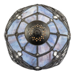 Happy Homewares Quirky And Petite Purple Stained Glass Tiffany Lamp With Clear Beads - thumbnail 5