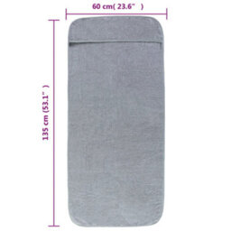 Walplus Beach Towels 2 Pcs Grey 60X135 Cm Fabric 400 Gsm - thumbnail 8