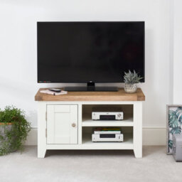 The Furniture Market Cheshire White Painted Small Tv Unit Up To 45 Tv Size