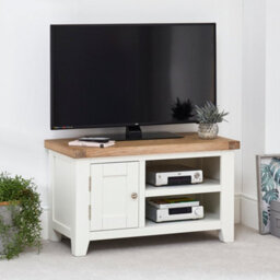 The Furniture Market Cheshire White Painted Small Tv Unit Up To 45 Tv Size - thumbnail 2