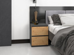 W2 Malwa Large Chest Of Drawers Anthracite Artisan Oak - thumbnail 2