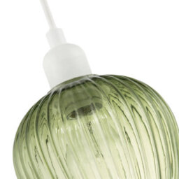 Happy Homewares Modern Green Easy Fit Pendant Lighting Shade With Ridged Fluted Lines - thumbnail 4
