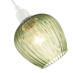 Happy Homewares Modern Green Easy Fit Pendant Lighting Shade With Ridged Fluted Lines - thumbnail 3