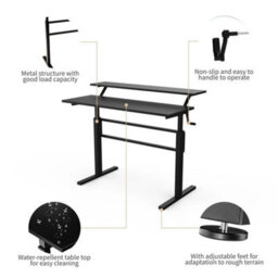 2-Tier Ergonomic Computer Table Adjustable Height Standing Desk - thumbnail 2
